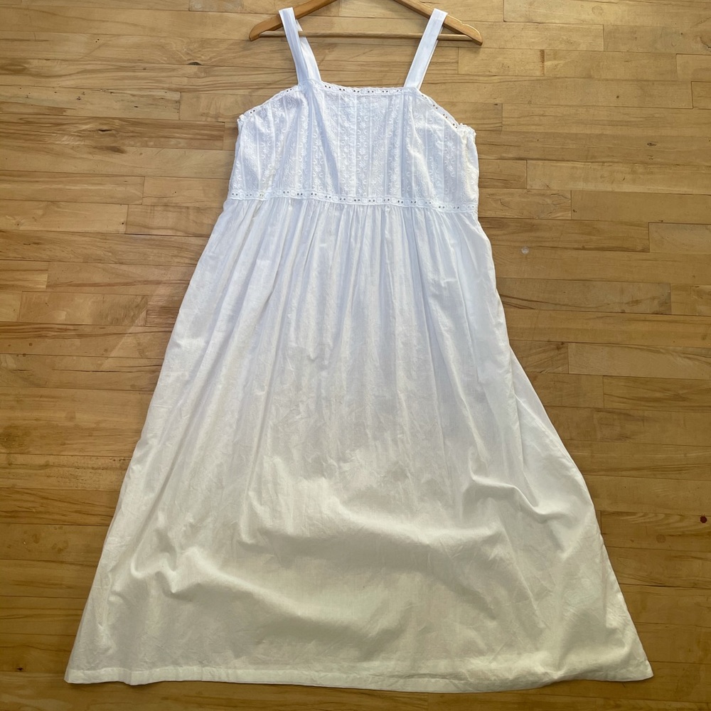 POWELL CRAFT Handmade Embroidered Cotton Night Dress Gown